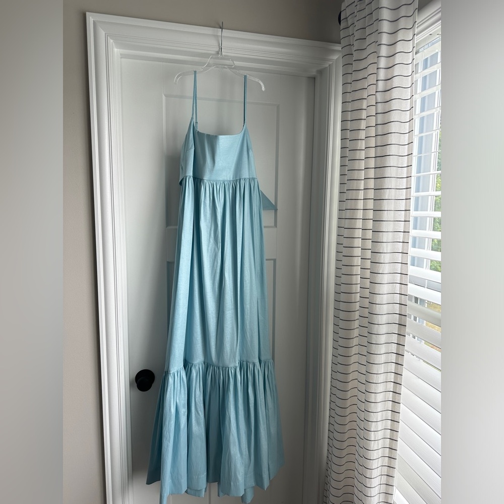 Light blue maxi dress with back bow